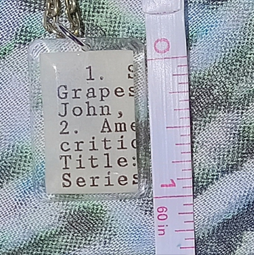 Unique Resin/Card Catalog Pendant - Picture 5 of 5